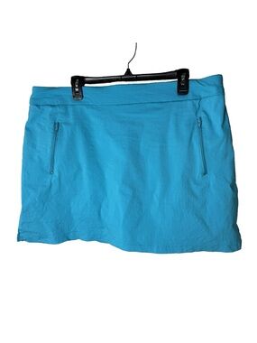 Ruby Rd. Plus Size Skort Size 16 W Inner Shorts Stretch Zip Pockets Turquoise